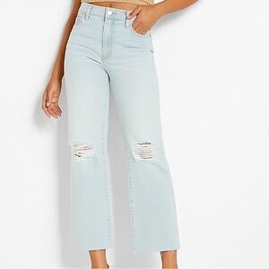 Express Light Ice Blue 90’s Ankle Boot Mid Rise Jeans